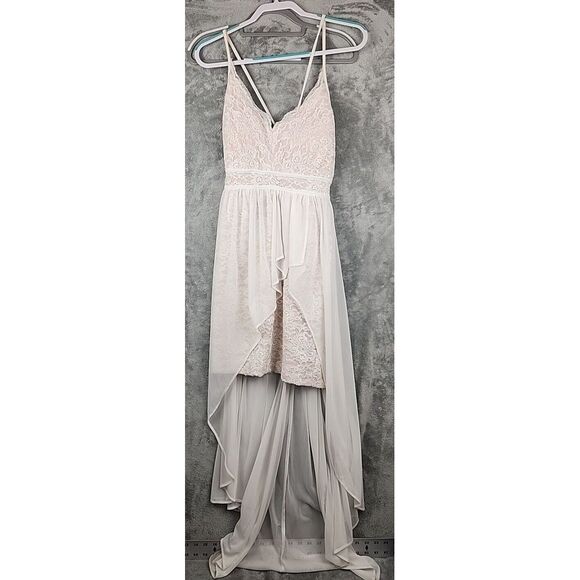 Morgan & Co Prom Dress Womens Size 10 White Y2K Sparkle‎ Strappy Princess - Picture 1 of 13